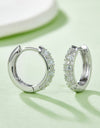 Moissanite 925 Sterling Silver Huggie Earrings