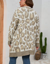 Plus Size Printed Long Sleeve Cardigan