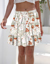 Printed Elastic Waist Mini Skirt