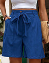 Tied High Waist Shorts with Pockets