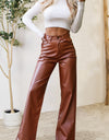 Buttoned High Waist Pants with Pockets