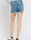 Vervet by Flying Monkey Distressed Raw Hem Denim Shorts