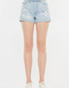 Kancan High Rise Repaired Mom Denim Shorts