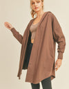 Kimberly C Open Front Longline Hooded Cardigan