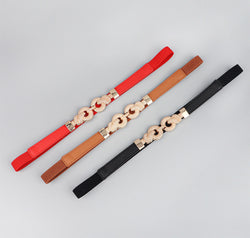 Zinc Alloy Buckle PU Leather Belt
