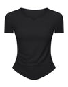 Notched Short Sleeve Active T-Shirt