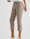 Elastic Waist Cropped Sports Pants