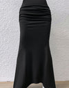 Ruched Maxi Trumpet Skirt