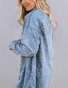 Button Up Dropped Shoulder Denim Top