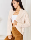 Double Take Open Front Long Sleeve Cardigan