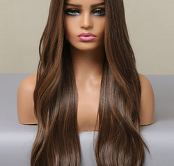 13*2" Lace Front Wigs Synthetic Long Wave 26" Heat Safe 150% Density
