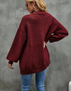 Cable-Knit Dropped Shoulder Cardigan