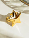 18K Gold-Plated Stainless Steel Star Ring