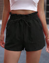 Tied High Waist Shorts with Pockets