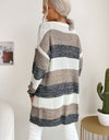 Striped Long Sleeve Duster Cardigan