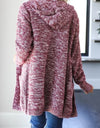 Heathered Open Front Cardigan with Pockets