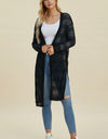 Double Take Full Size Open Front Longline Cardigan