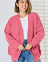 Open Front Dropped Shoulder Cardigan