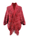 Fringe Detail Printed Poncho