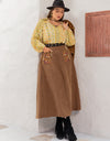 Plus Size Embroidered Pocketed High Waist Skirt