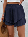 Tied Layered High Waist Shorts