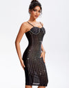 Rhinestone Sweetheart Neck Wrap Cami Dress