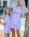 Women Tie-Dye Belted T-Shirt Dress