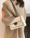 Studded PU Leather Crossbody Bag