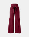 Tied Ruched Wide Leg Pants