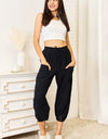 Decorative Button Cropped Pants