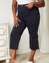 Judy Blue Full Size High Waist Tummy Control Garment Dyed Wide Cropped Jeans