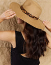 Fame Wild One Leopard Ribbon Straw Hat