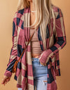 Plaid Open Front Cardigan