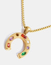 Inlaid Zircon Pendant Stainless Steel Necklace