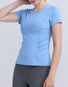 Round Neck Short Sleeve Active Top