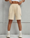 Pocketed Elastic Waist Shorts