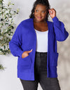 Zenana Full Size Waffle-Knit Open Front Cardigan