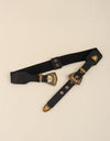 Double Buckle PU Leather Belt