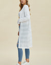 Double Take Full Size Open Front Longline Cardigan