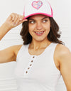 Fame Falling For You Trucker Hat in Pink