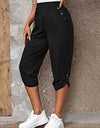 Full Size Roll-Tab Capris Pants