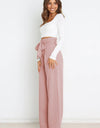 Tie Front Paperbag Wide Leg Pants