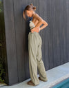 Tied High Waist Wide Leg Pants