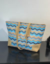 Chevron Straw Tote Bag