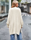 Long Sleeve Waffle-Knit Cardigan