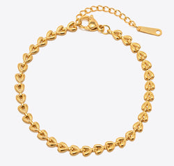 Heart Chain Lobster Clasp Bracelet