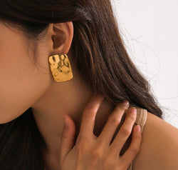 18K Gold-Plated Square Earrings