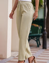 Drawstring Elastic Waist Pants with Pockets