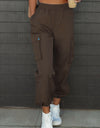 Drawstring Elastic Waist Pants with Pockets