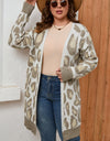 Plus Size Printed Long Sleeve Cardigan